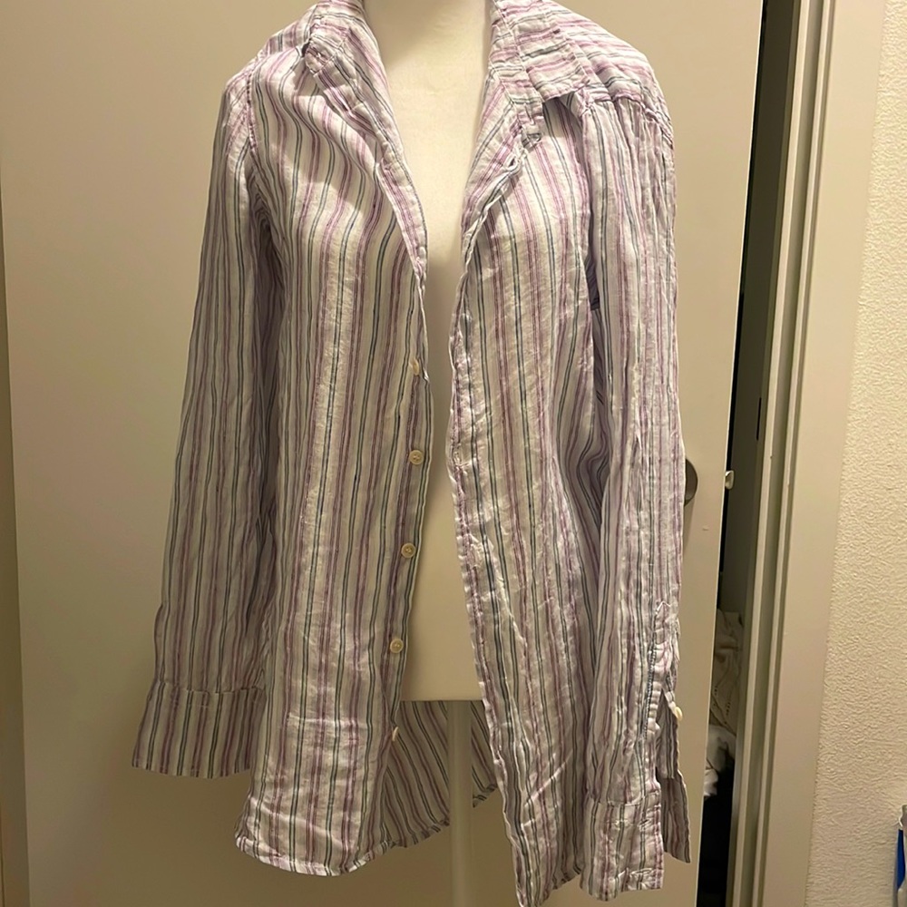 CP shades long sleeves linen top